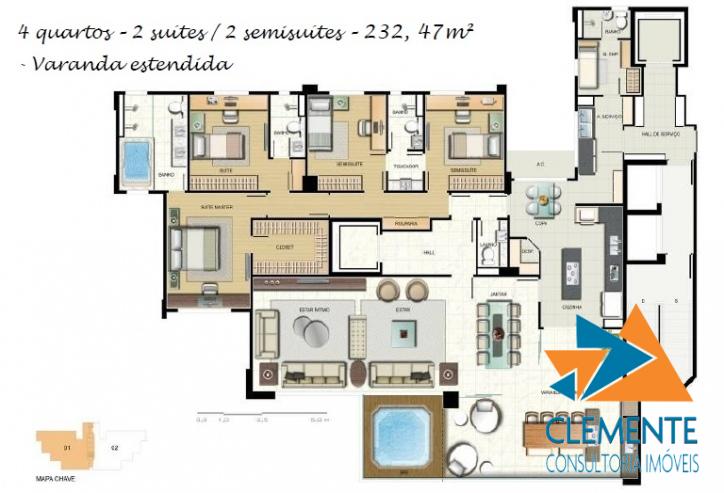 Apartamento, 4 quartos, 222 m² - Foto 12
