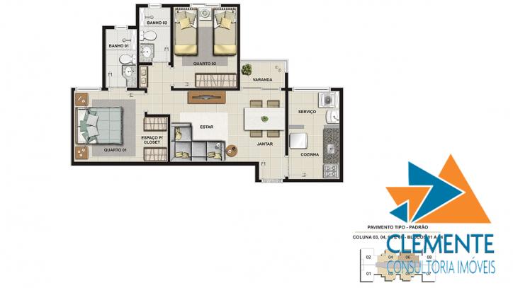 Apartamento, 3 quartos, 69 m² - Foto 6